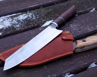 Handmade Santoku Chef’s Knife - Stainless Steel, Wenge Wood Handle, Professional Kitchen Knife