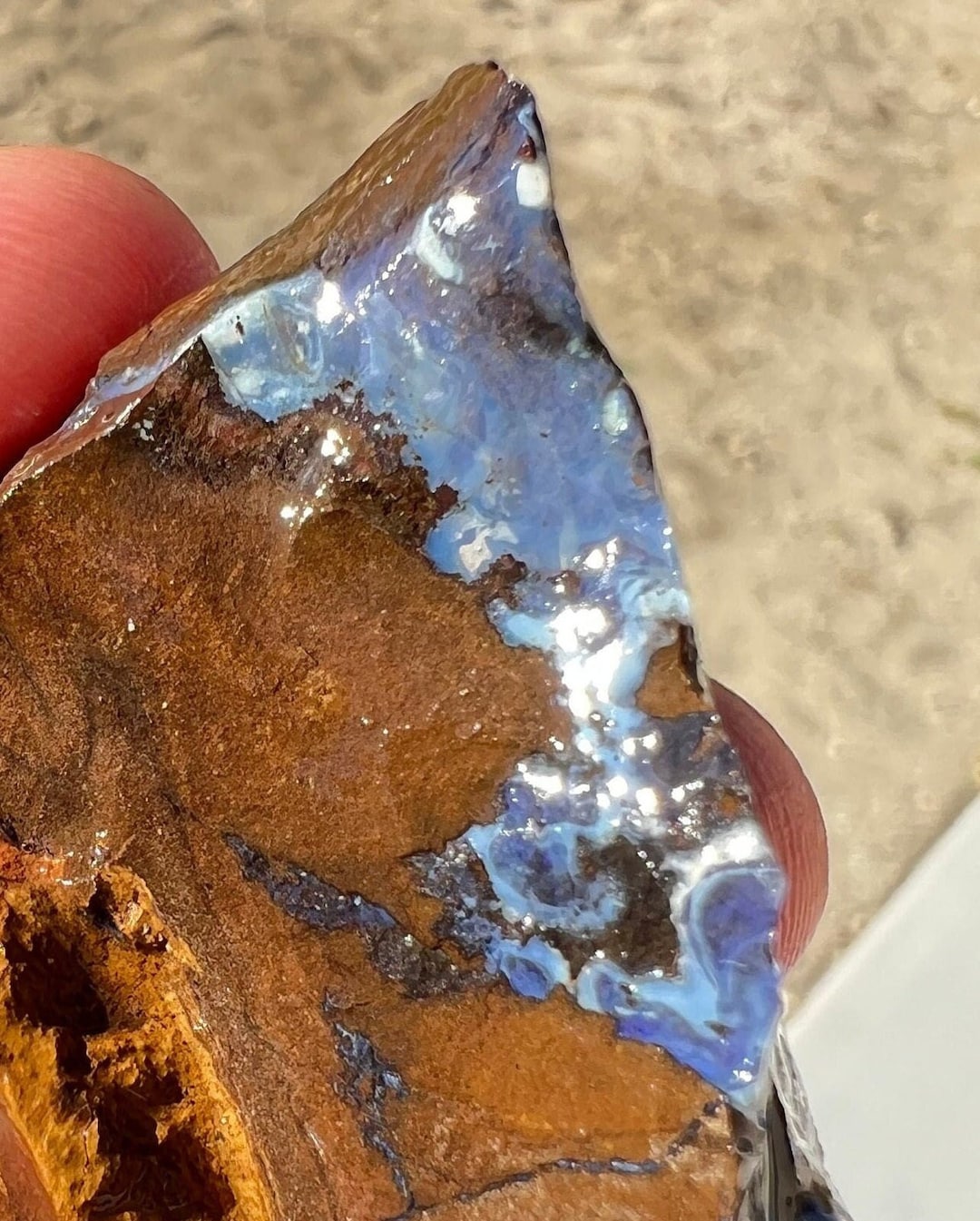 Opale Boulder Lapidaire Du Queensland - 35.80 Carats, Coupe Cabochon, Neuf Sans Emballage (idéal Cadeau Noël)