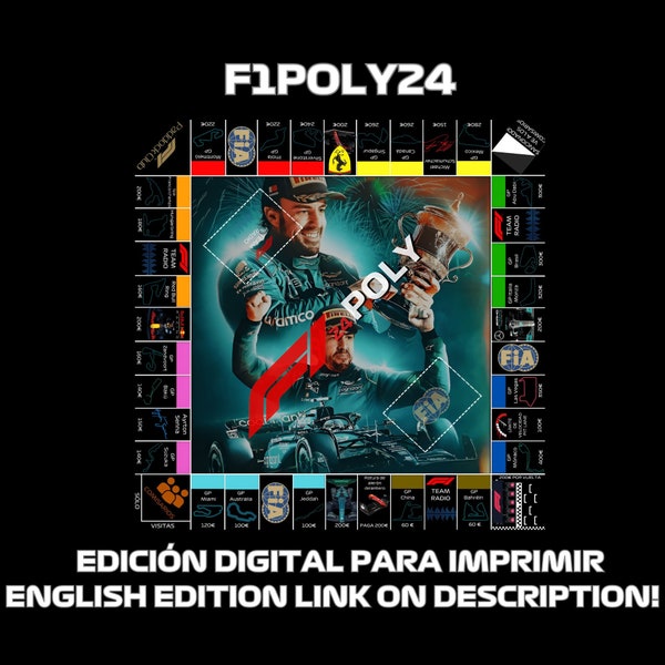 F1Poly24 Monopoly edición F1 2024 imprimible en Español
