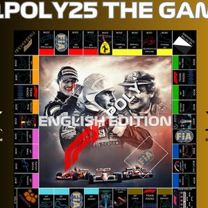 F125Poly Printable Edition 2025 | Monopoly F1 24/25 English Edition | Tematic Board Game | Instant Digital Download