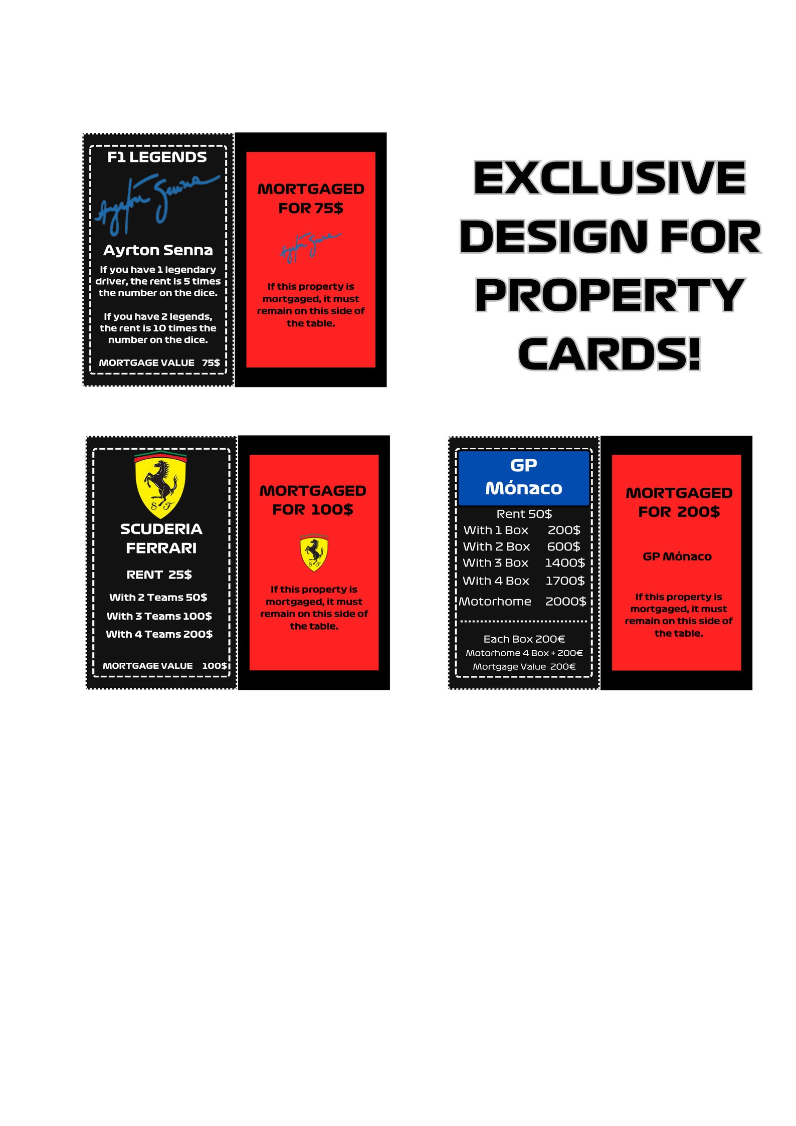 F124poly Printable Edition 2024 | Monopoly F1 English Edition | Tematic ...