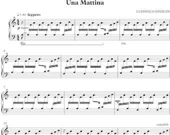 Una Mattina Piano Sheet Music by Ludovico Einaudi (PDF Download)