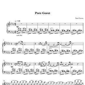Porz Goret by Yann Tiersen, Sheet Music for Piano Solo, Intermediate Level, Condensed to Four Pages, Instant PDF Sheet Music Download