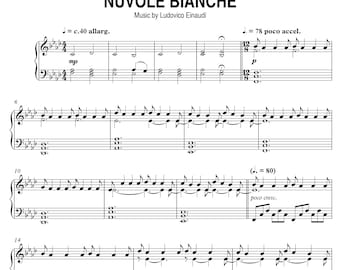 Spartiti pianoforte Nuvole Bianche di Ludovico Einaudi (Scarica PDF)