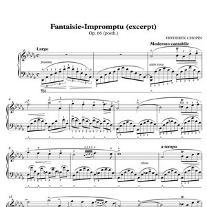 Fantaisie-Impromptu (excerpt) by Fryderyk Chopin, Sheet Music for Piano Solo, Digital PDF Sheet Music Download, Classical Piano Music Sheets