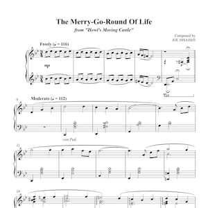 The Merry-Go-Round Of Life from Howl&#39;s Moving Castle, Piano Sheet Music, Piano arrangement, Printable PDF Sheet Music Download