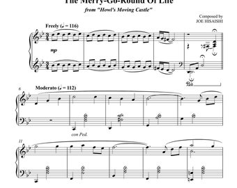 Spartito per pianoforte de Il castello errante di Howl: La giostra della vita (PDF stampabile)
