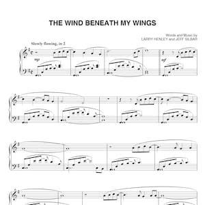 Bette Midler - The Wind Beneath My Wings Pianonoter (utskrivbar PDF-nedladdning)
