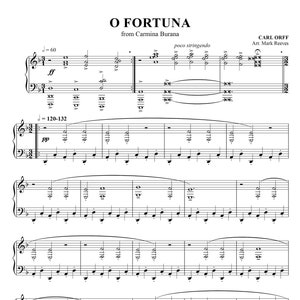 カール・オルフ - O Fortuna ピアノ楽譜: Carmina Burana (デジタル