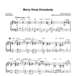 Merry Xmas Everybody: Fortgeschrittene Klavier Solo Musiknoten (PDF Download)