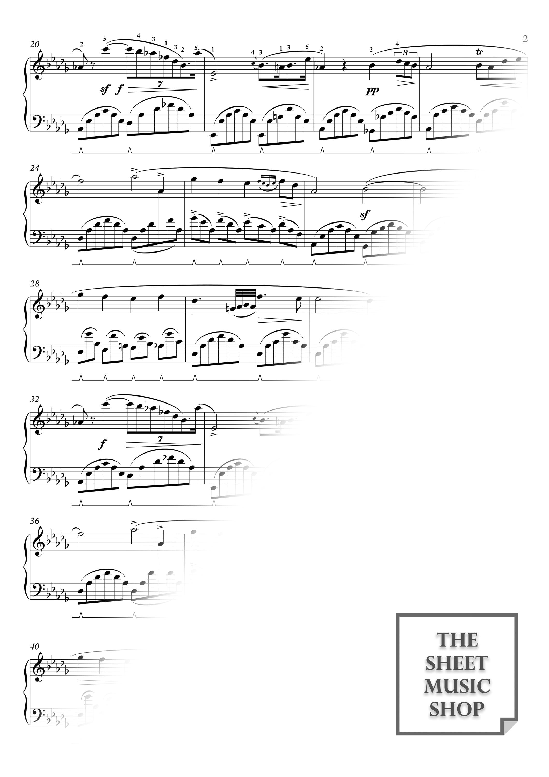 Chopin Fantaisie-impromptu Excerpt: Piano Sheet Music (digital