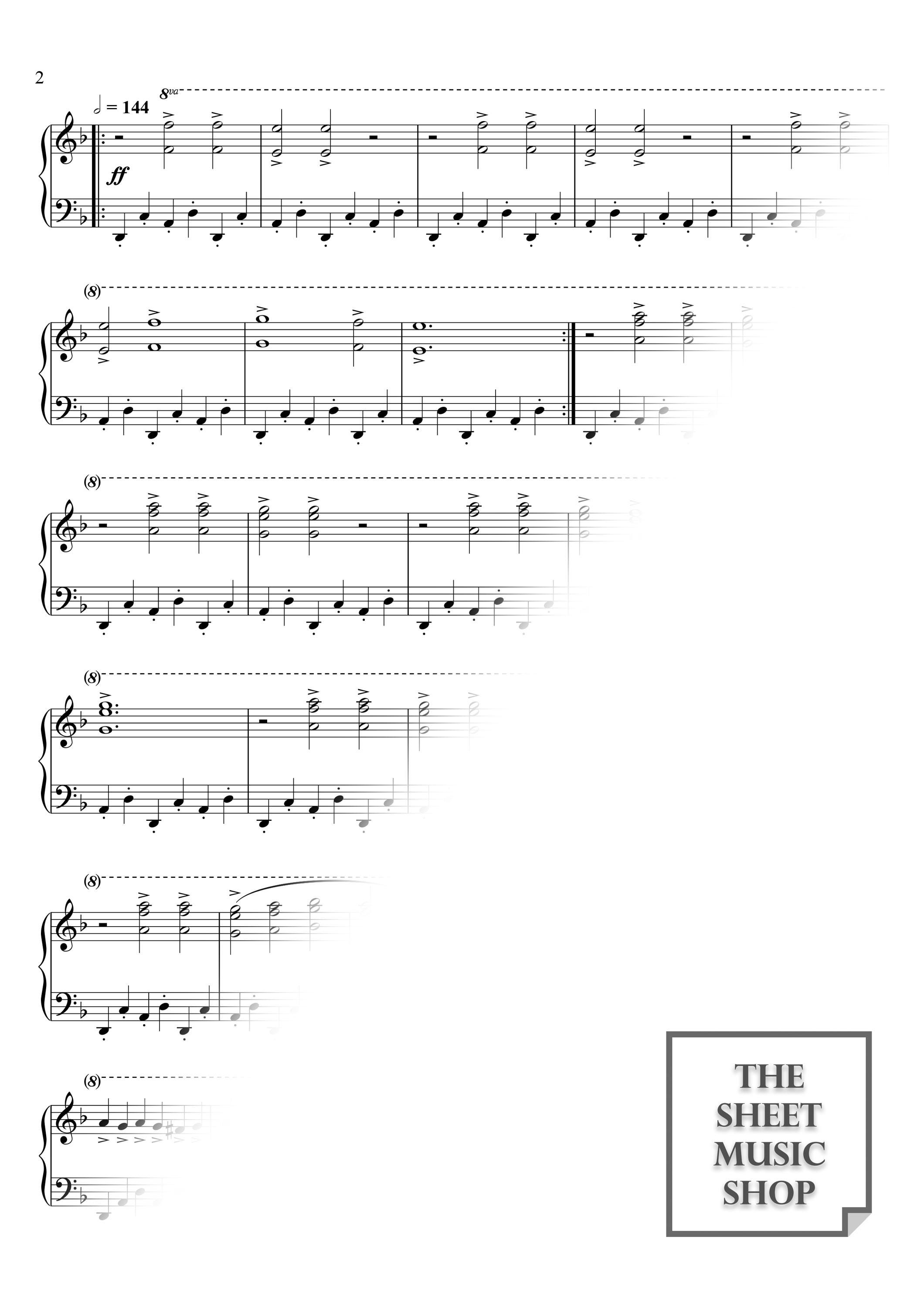 カール・オルフ - O Fortuna ピアノ楽譜: Carmina Burana (デジタル