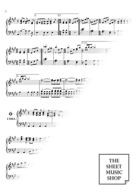 ピアノ楽譜「Here Comes The Sun」：ザ・ビートルズ（デジタルPDF