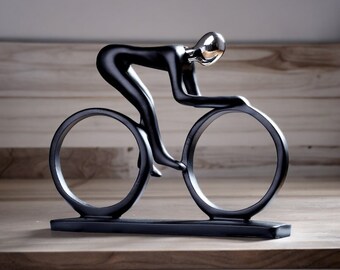 Cyclist Statue, Bike Ornament Sculpture, Triathlon, Track Gift, Biker Decoration
