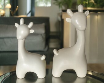 Giraffe Sculpture Ornaments, Home Decor Minimalist Resin Animal Statues, Couple, Parent Child Giraffes