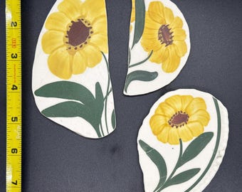 Vintage Florale Keramik Scherben: Schmetterling China Mosaikfliesen