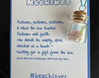 Beach glass vial necklace/ beach keepsake necklace/ fill your own necklace