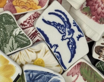 Vintage Antique Tumbled Pottery Pieces: Mixed China Shards for Mosaics (25 pc)