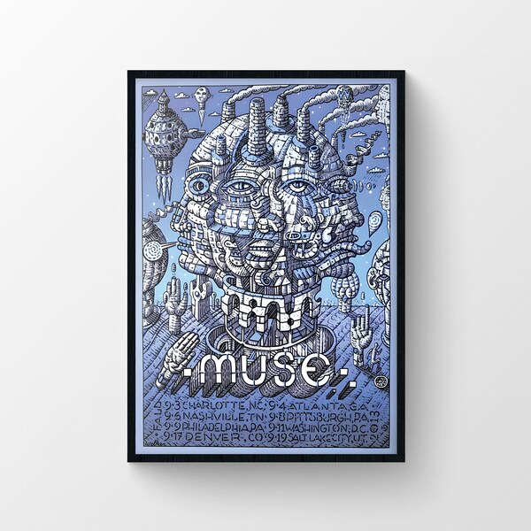 Muse Alternative Poster, Matt Bellamy Art, Music Gift, Space Rock Poster, Printable Poster, Premium Print, UHD