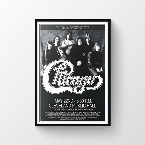 Chicago Band Poster, Horn Section Art, Music Gift, Classic Rock Decor, Vintage Poster, UHD