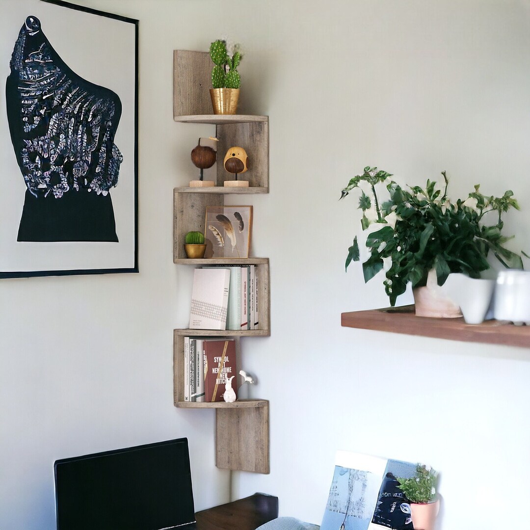 Wooden Corner Wall Shelf, Corner Wall Decoration, Decorative Shelves, Corner Shelf