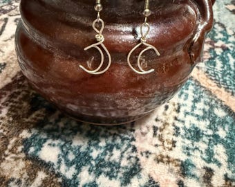 Pendientes de luna de plata