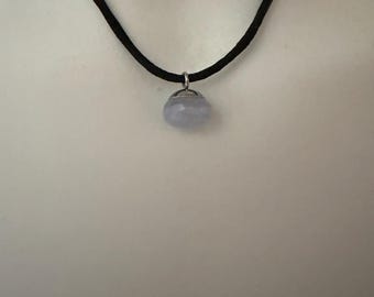 Handmade Blue Chalcedony Minimalist Necklace