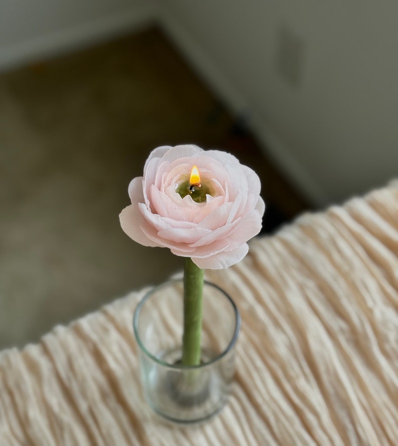 Ranunculus candle, candle flower, beeswax candle flower, gift candle image 1