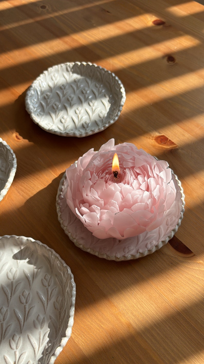 Pink peony candle image 6