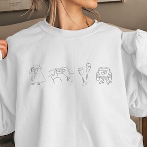 Felpa da sposa, regalo di nozze, maglione per moglie, felpa da signora, regalo di fidanzamento, felpa con cappuccio per il giorno delle nozze, regalo per lei, sposa, sposo.