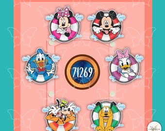 PERSONALIZED Beach Floaters & Pool Lifesavers TORSOS -Disney Movie Inspired Cruise Suite Door Magnets/Refrigerator car memento souvenir gift