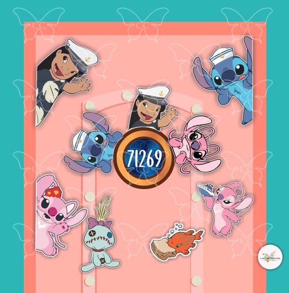 Lilo Stitch Angel-Disney Movie Inspired Cruise Suite Door Magnets/Refrigerator car memento souvenir gift