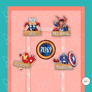 PERSONALIZED Heroes Avenger Movie-inspired Magnets For Cruise Ships' Stateroom Doors /Gift ideas for cruising /Cruise Cabin Door Decor