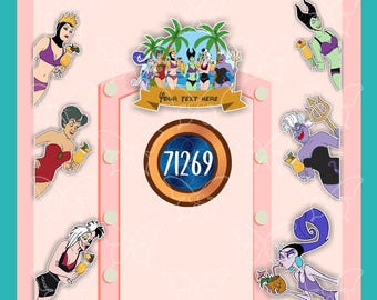 Villanos en traje de baño - Imanes para puerta de suite de crucero inspirados en películas de Disney / Recuerdo para refrigerador de automóvil