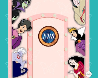 Imanes para puerta de suite de crucero inspirados en la película Villanos Peeking de Disney/regalo de recuerdo para refrigerador de automóvil
