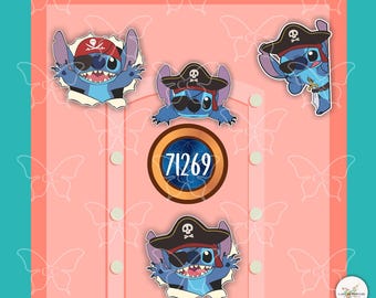 Stitch Pirate and Sailor-Disney Movie Inspired Cruise Suite Door Magnets/Refrigerator car memento souvenir gift