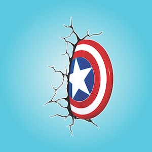 Avengers Superheroes breaking out crack- Wall Decals/Wall Stickers/Home decoration/DYI project/peel and stick/Nursery/kids room/office/car Cap. America SHIELD