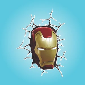 Avengers Superheroes breaking out crack- Wall Decals/Wall Stickers/Home decoration/DYI project/peel and stick/Nursery/kids room/office/car Iron Man HELMET