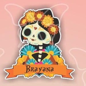 PERSONALIZED Day of the dead Celebration Frida Kahlo Inspired Magnets Cruise Suite Door Magnets/Refrigerator car memento souvenir gift