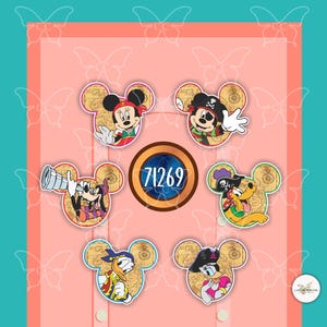 Imanes personalizados de Mickey y Minnie piratas con orejas interiores inspiradas en películas de Disney para la puerta de la suite del crucero, el refrigerador, el automóvil, un recuerdo o un regalo.
