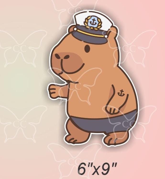 Captain Capybara Rat - Pet Inspired Magnets Cruise Suite Door Magnets ...