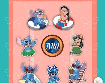 Lilo Stitch Beach Floaters & Beach Pool Lifesavers-Disney Movie Inspired Cruise Suite Door Magnets/Refrigerator car memento souvenir gift