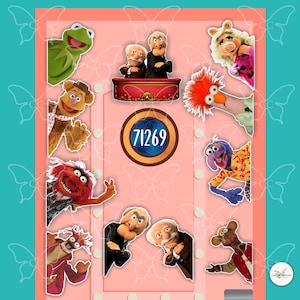 May include: A rectangular pink door graphic featuring various Muppet characters including Kermit, Miss Piggy, Fozzie Bear, Animal, and Statler and Waldorf. A central circular emblem displays the white text 71269 on a blue background.