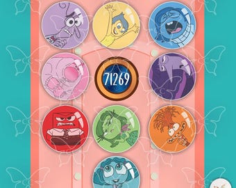 SET - Core memory balls Inside Out 2 -Disney Cartoon Movie Inspired Cruise Suite Door Magnets/Refrigerator car memento souvenir gift