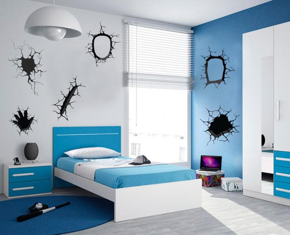 Breaking out Wall Cracks - Wall Decals/Wall Stickers/Home decoration/DYI project/peel and stick/Nursery/kids room/office/car