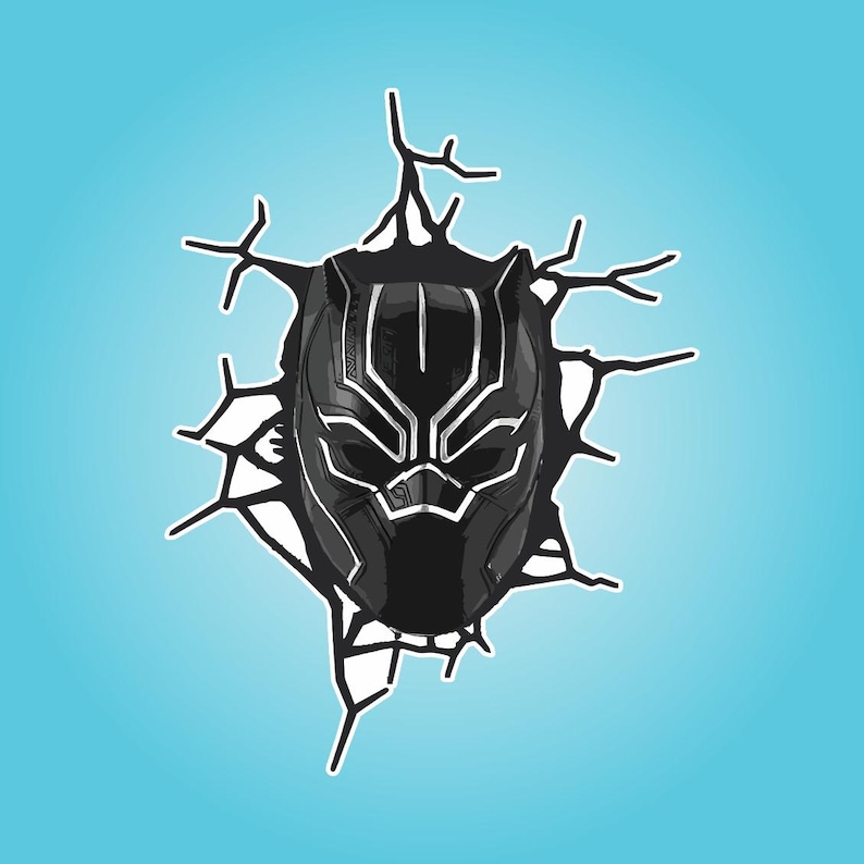 Avengers Superheroes breaking out crack- Wall Decals/Wall Stickers/Home decoration/DYI project/peel and stick/Nursery/kids room/office/car Black Panther