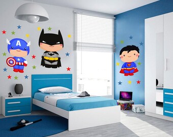 Superheroes-Avengers DC Comics FULL Body cartoon - Wall Decals/Wall Stickers/Home decoration/DYI project/peel and stick/Nursery/kids room