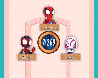 PESONALIZED Spider man superhero-Disney Cartoon Movie Inspired Magnets Cruise Suite Door Magnets/Refrigerator car memento souvenir gift