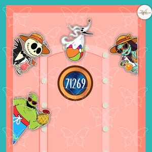 Nightmare Before Christmas Beach Day-Disney Movie Inspired Magnets Cruise Suite Door Magnets/Door Magnet/Cruise Magnet/ Disney Cruise Decor