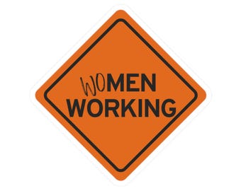 Sticker vrouwen aan het werk